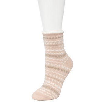 Women's Cuddl Duds® Lined Fairisle Demi Crew Slipper Socks
