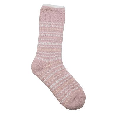 Women's Cuddl Duds® Fairisle Popcorn Cozy Lined Slipper Socks