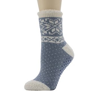Women's Cuddl Duds® Lined Snowflake Demi Crew Slipper Socks
