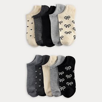Women's Sonoma Goods For Life® 10 pk Hearts & Bows No-Show Socks