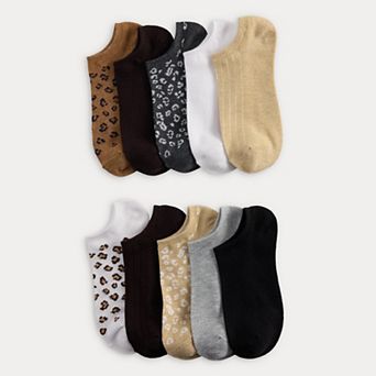 Women's Sonoma Goods For Life® 10 pk Leopard No-Show Socks