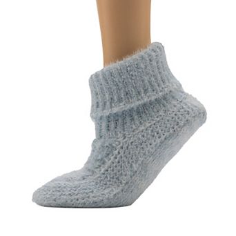 Women's Cuddl Duds® Knit Bootie Slipper Socks Lined with Faux Shearling & Gripper