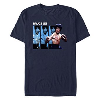Men's Bruce Lee Cracked Panels Portrait Graphic Tee