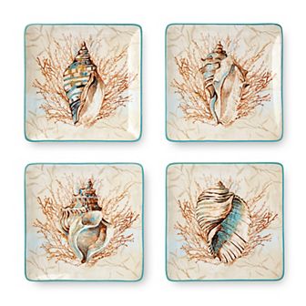 Certified International 4 pc Escape to the Sea Salad Plate Set
