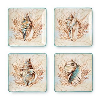 Certified International 4 pc Escape to the Sea Salad Plate Set