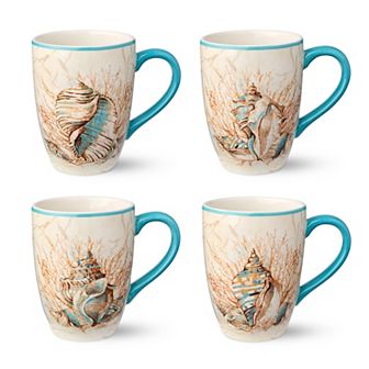 Certified International 4 pc Escape to the Sea Mug Set