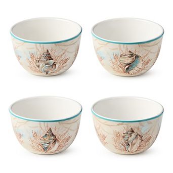Certified International 4 pc Escape to the Sea Ice Cream Bowl Set