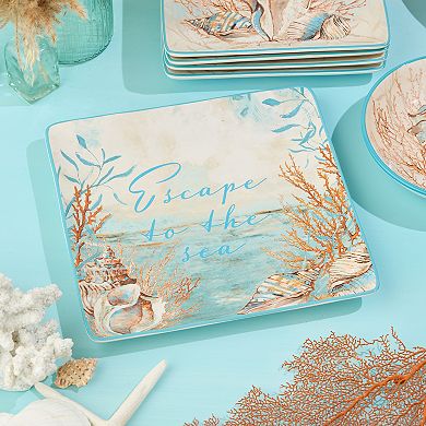 Certified International Escape to the Sea Square Platter