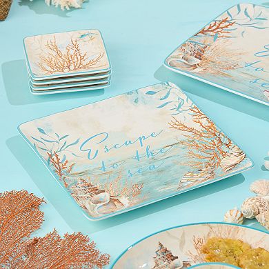 Certified International Escape to the Sea Square Platter