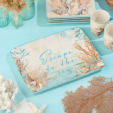 Certified International Escape to the Sea Rectangle Platter