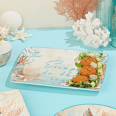 Certified International Escape to the Sea Rectangle Platter