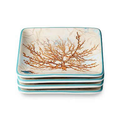 Certified International 4-pc. Escape to the sea Canape Plate Set