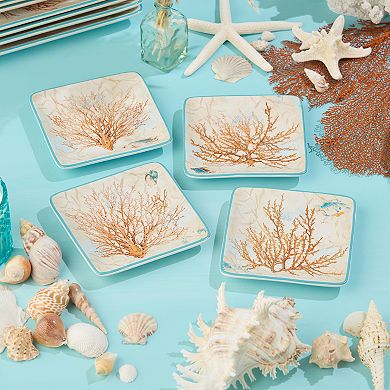Certified International 4-pc. Escape to the sea Canape Plate Set