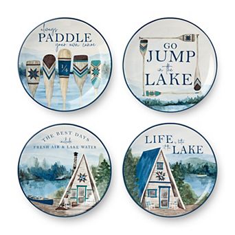 Certified International Wake at the Lake 4 pc Salad Plate Set