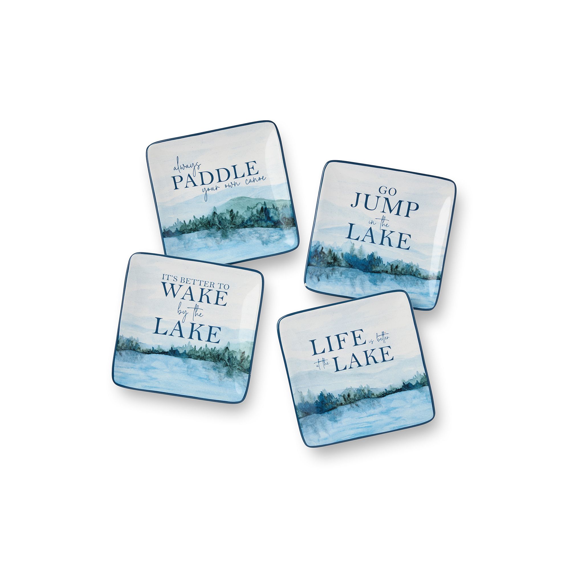 Certified International 4-pc. Wake at the Lake Canape Plates, Multi