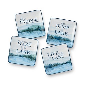 Certified International 4 pc Wake at the Lake Canape Plates