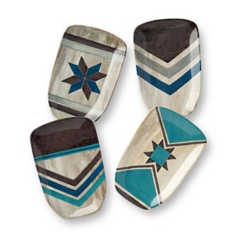 Certified International 4 pc Wake at the Lake 3D Canape Plates