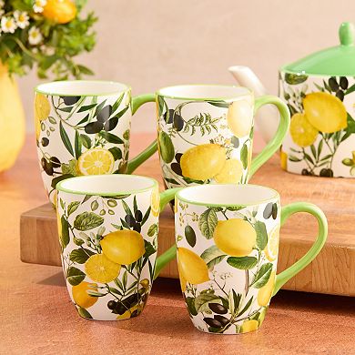 Certified International 4-pc. Limone Mugs