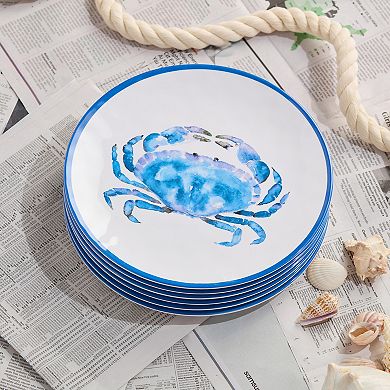 Certified International Beach House Crab Dinner Plates Set of 6