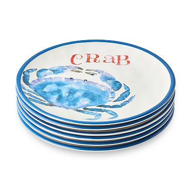 Certified International Beach House Crab Salad Plates Set of 6