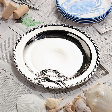 Certified International Silver Plated Crab Round Platter