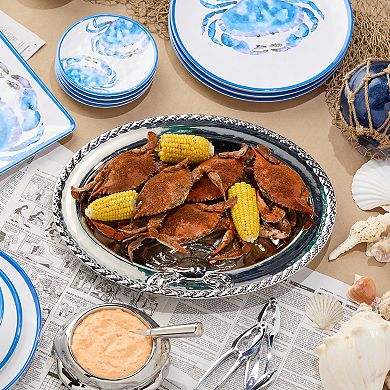 Certified International Silver Plated Crab Oval Platter