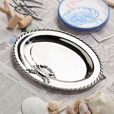 Certified International Silver Plated Crab Oval Platter