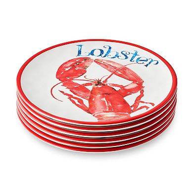 Certified International Beach House Lobster Salad Plates Set of 6