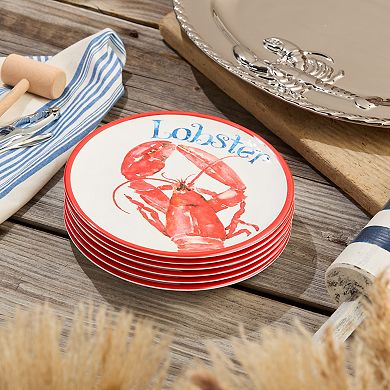 Certified International Beach House Lobster Salad Plates Set of 6