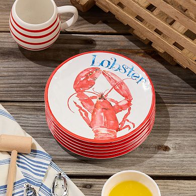 Certified International Beach House Lobster Salad Plates Set of 6