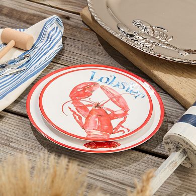 Certified International Beach House Lobster Salad Plates Set of 6