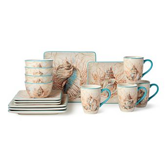 Certified International Escape the Sea 16 pc Dinnerware Set
