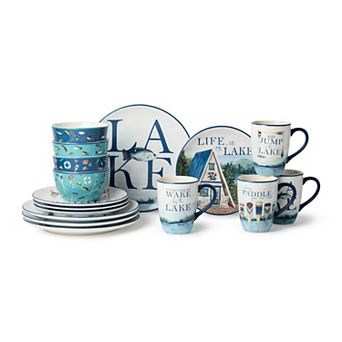 Certified International Lake Themed 12 pc Dinnerware Set