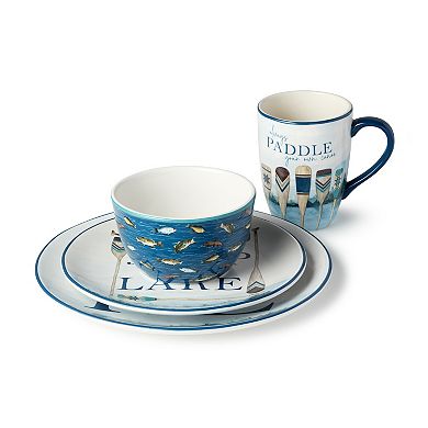 Certified International Lake Themed 12-Piece Dinnerware Set