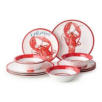 Certified International Beach House Lobster 12 pc Dinnerware Set
