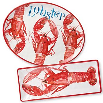 Certified International Beach House Lobster 2 pc Platter Set