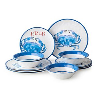 Certified International BeachHouse Crab 12 pc dinnerware set