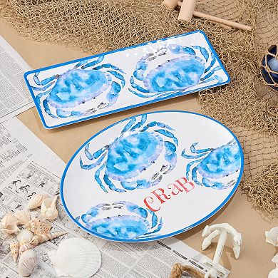 Certified International Beach House Crab 2-pc. Platter SEt