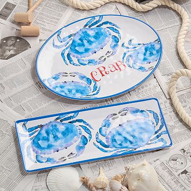 Certified International Beach House Crab 2-pc. Platter SEt
