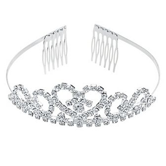 Vieste Silver Tone Sparkly Rhinestone Tiara