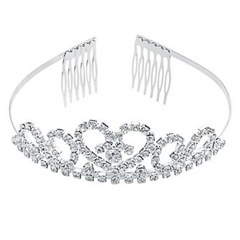 Vieste Silver Tone Sparkly Rhinestone Tiara