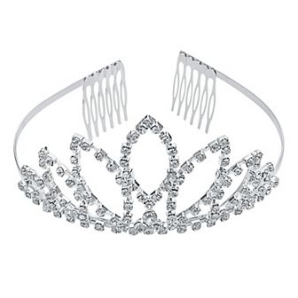 Vieste Silver Tone Sparkly Rhinestone Tiara