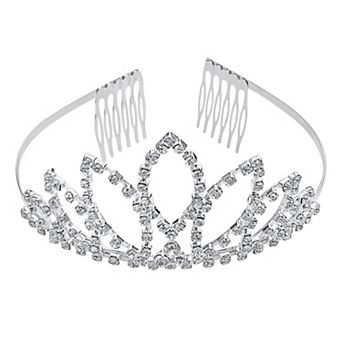 Vieste Silver Tone Sparkly Rhinestone Tiara