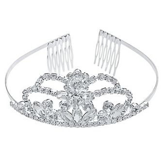 Vieste Silver Tone Sparkly Rhinestone Tiara
