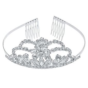 Vieste Silver Tone Sparkly Rhinestone Tiara
