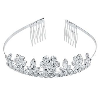 Vieste Silver Tone Sparkly Rhinestone Tiara