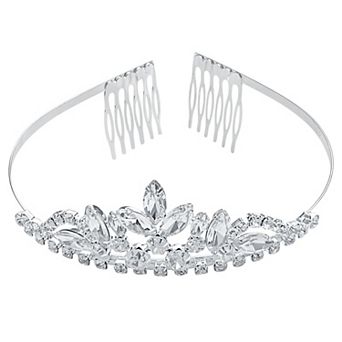 Vieste Silver Tone Sparkly Rhinestone Tiara