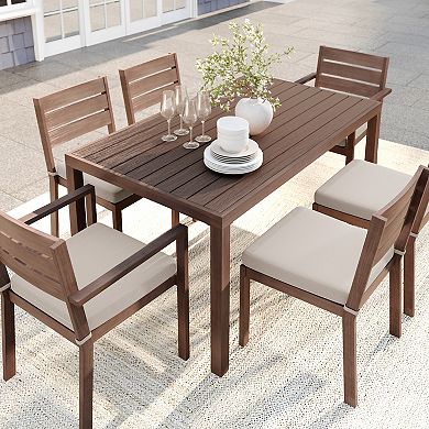 Martha Stewart 62" All-Weather Patio Dining Table with Umbrella Hole