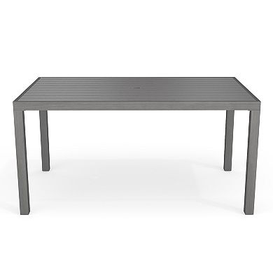 Martha Stewart 62" All-Weather Patio Dining Table with Umbrella Hole