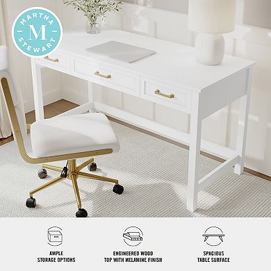 Martha Stewart Shaker Style Home Office Desk with 3 Drawers